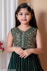 Embellished sleeveless palazzo chiffon top, newsharara style for kids (ages 6-9), Indian fashion attire
